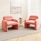 Modern Accent Chair with Waist Pillow and Armrests for Living Room Bedroom